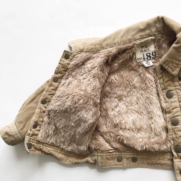 The children’s place corduroy plush jacket EUC 18m - Picture 3 of 3